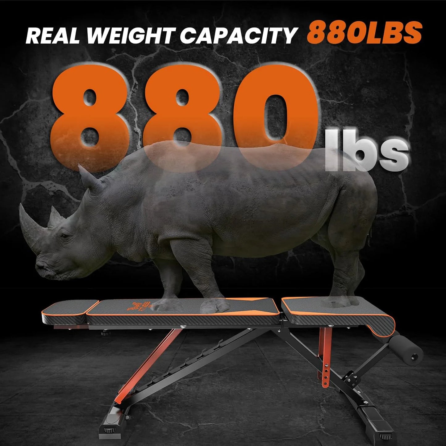 Foldable Weight Bench Adjustable Strength Training Full Body Workout Incline Gym