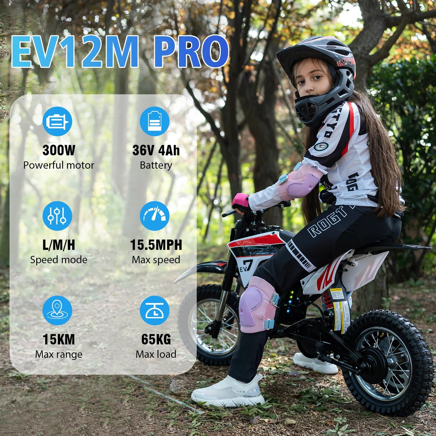 Electric Motorcycle EV12M Evercross 300W Motor 36V/4AH E Bike Best Gift for Kids