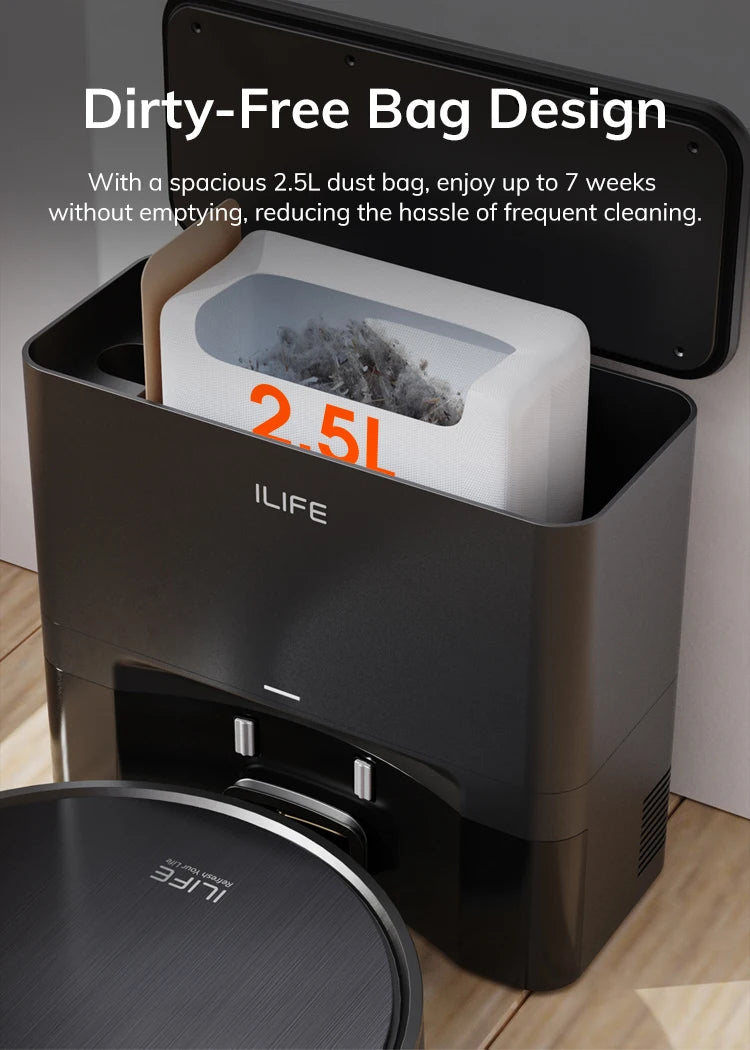 ILIFE V9 PRO 2-in-1 Robot Vacuum & Mop Self-Emptying 3000Pa Strong Suction, App✨