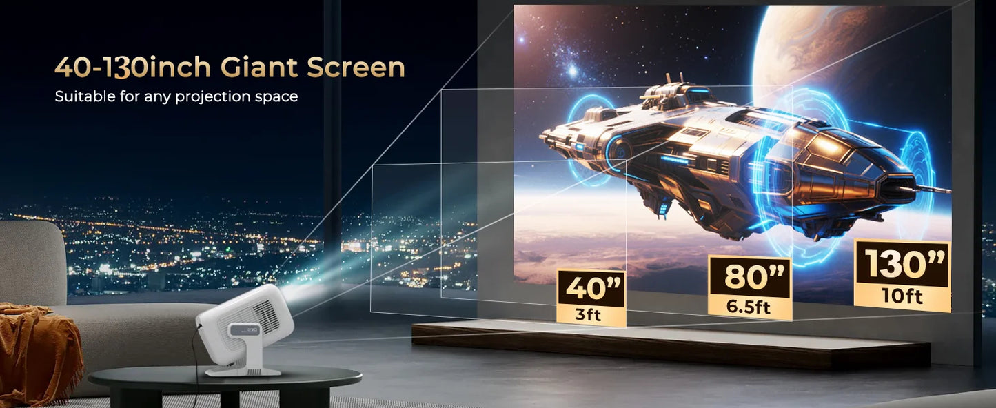 12000 Lumen Projector Smart HD LED WiFi Bluetooth HDMI Android Home Theater Gift