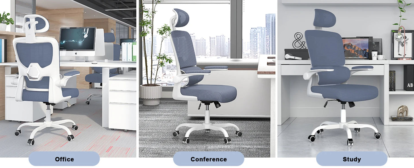 Mesh Office Chair Wheels Adjustable Ergonomic Desk Chair with Lumbar Support ✨