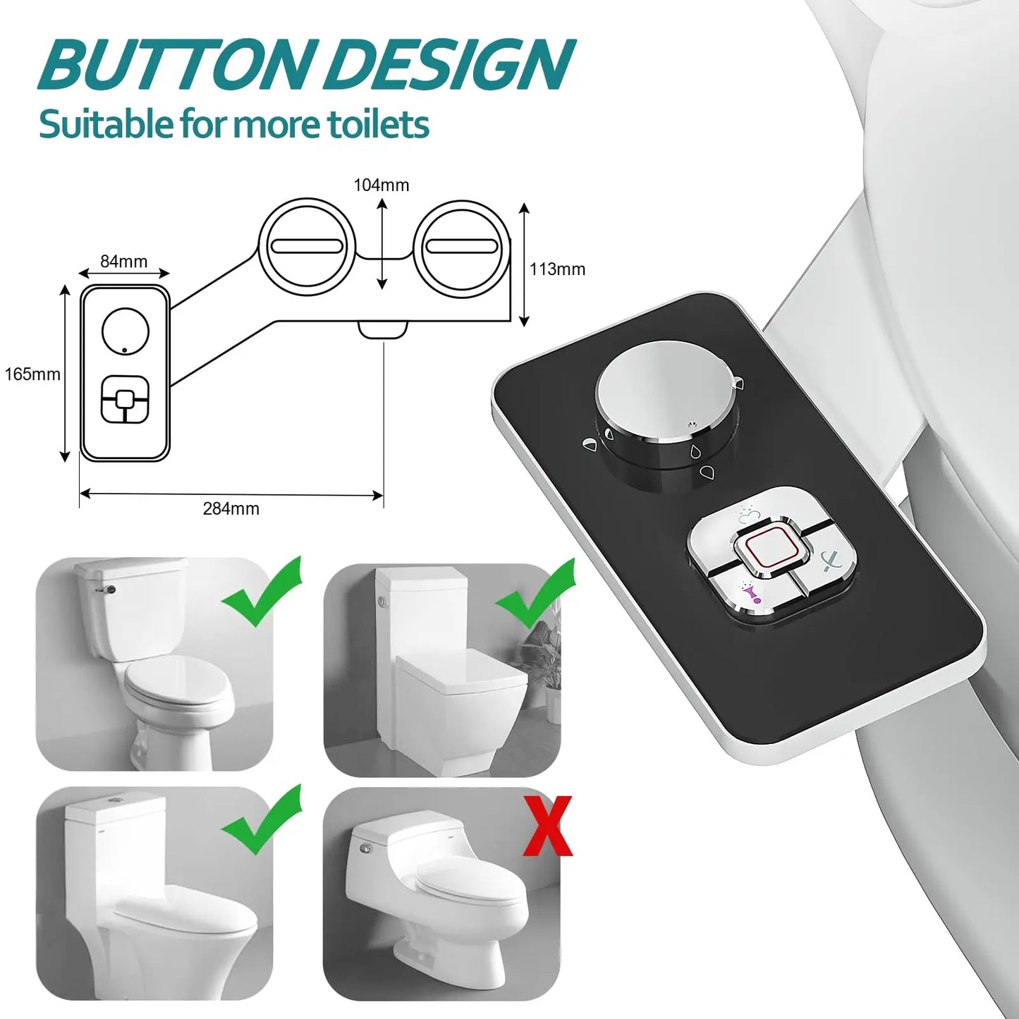 SAMODRA Bidet Attachment Ultra Slim For Toilet Seat With Dual Cleaning Nozzle ✨