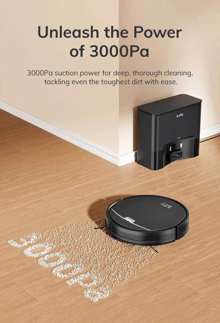 ILIFE V9 PRO 2-in-1 Robot Vacuum & Mop Self-Emptying 3000Pa Strong Suction, App✨
