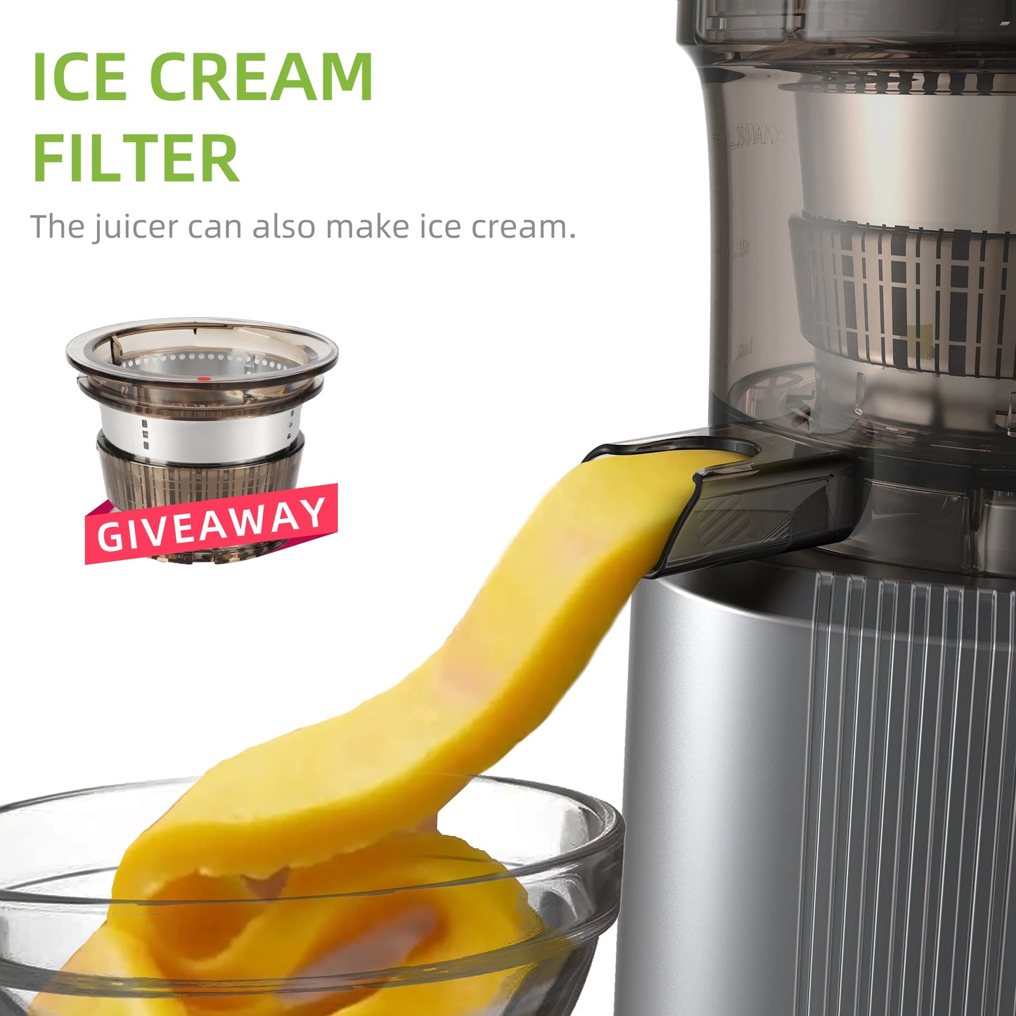 Electric Juicer Machine Juice Fruit Squeezer Slow Masticating Brush Pulp Cup UK✨