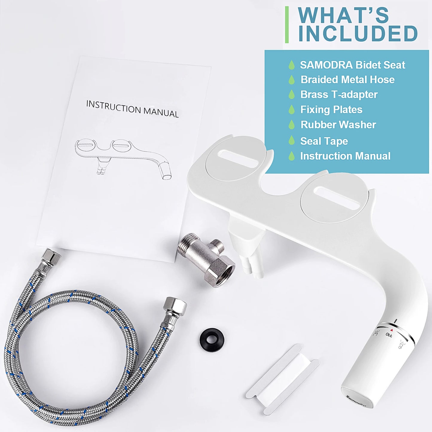 Bidet Toilet Seat Attachment | Ultra-Thin DIY Sprayer | SAMODRA BRAND | UK