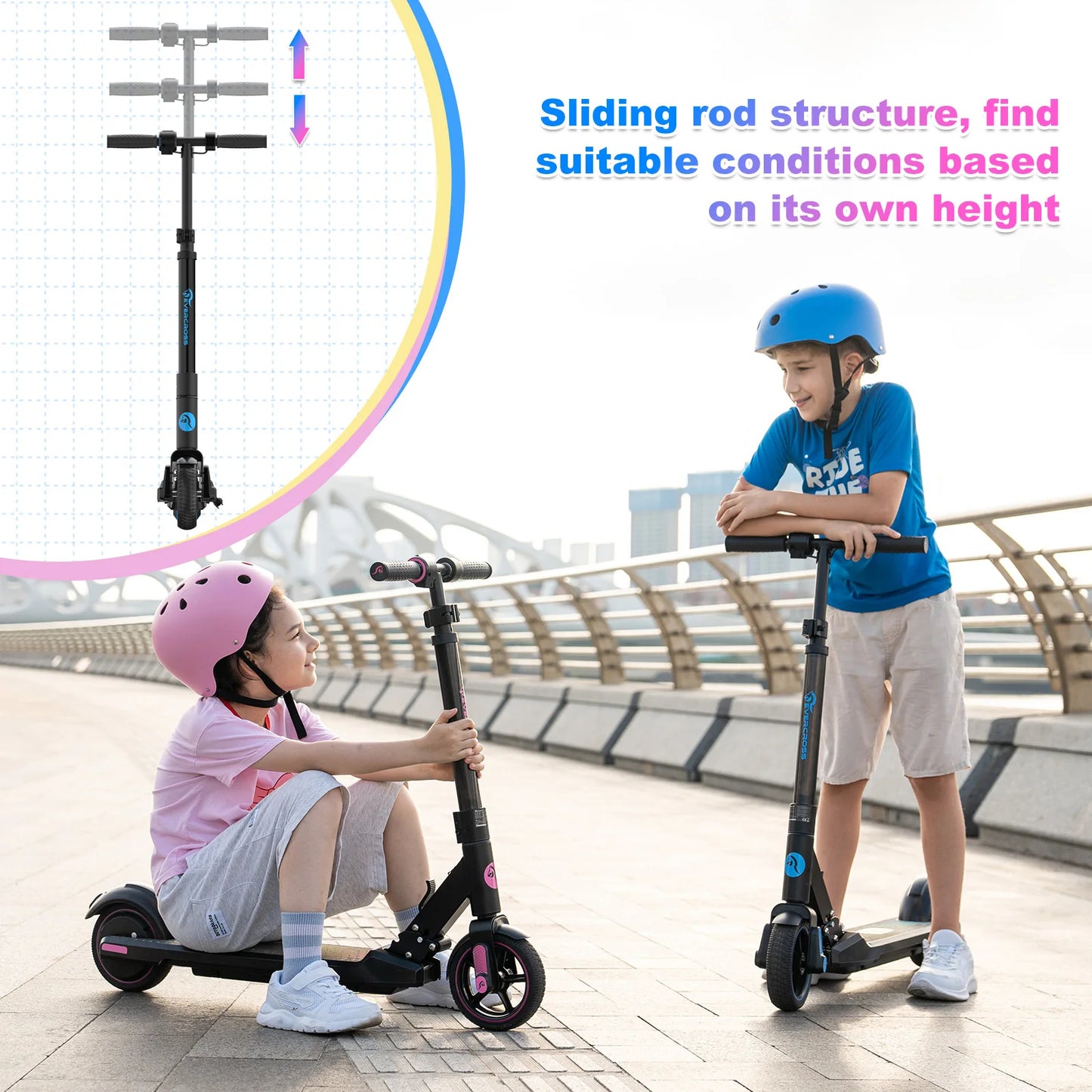 EVERCROSS EV06C Electric Scooter for Kids Ages 6-12, Foldable Electric Scooter ✨