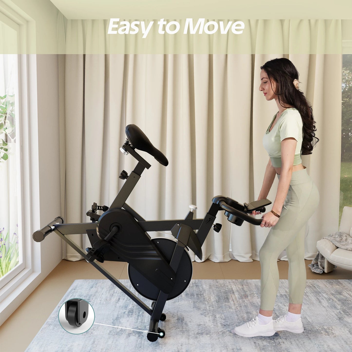Exercise Bike Indoor Cycling Home Gym Workout Cardio Fitness LCD Monitor Black ✨