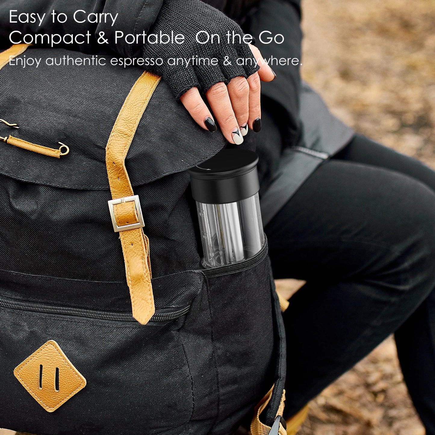 Portable Wireless Espresso Coffee Maker 3-in-1 Travel Machine for Car & Home Bag