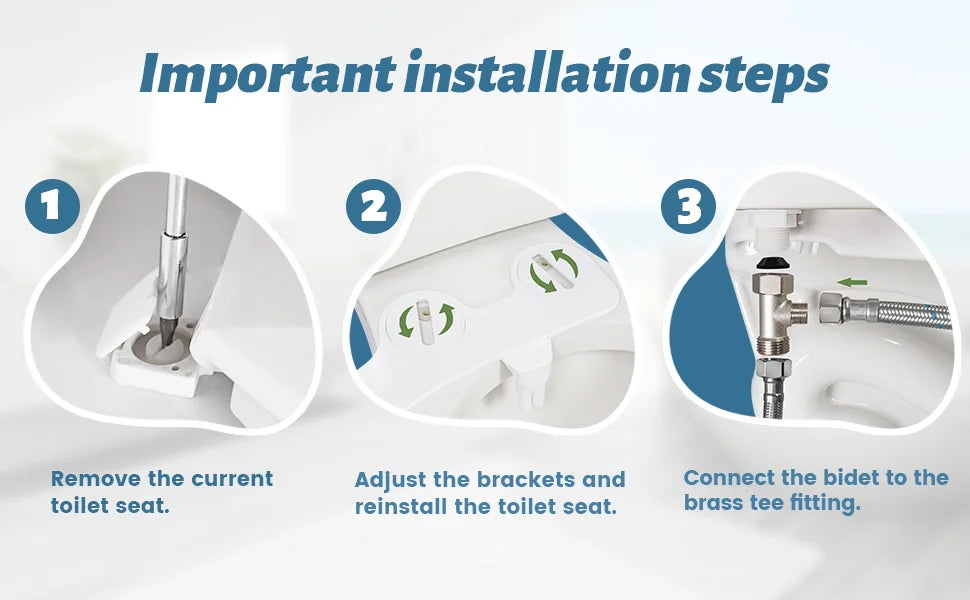 Bidet Toilet Seat Attachment Self Cleaning Dual Nozzle Bathroom Water Spray ✨