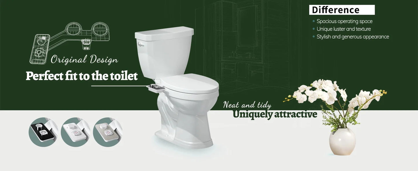 SAMODRA Bidet Attachment Ultra Slim For Toilet Seat With Dual Cleaning Nozzle ✨