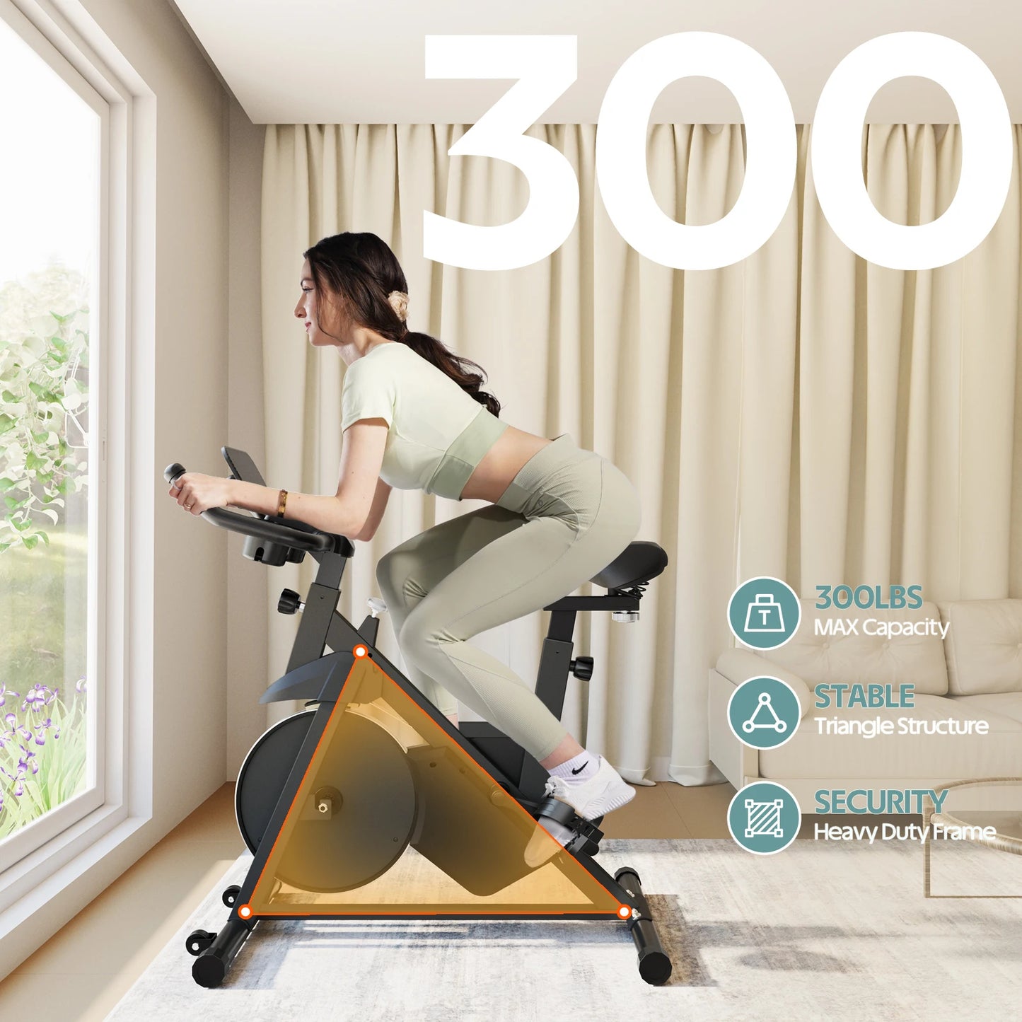 Exercise Bike Indoor Cycling Home Gym Workout Cardio Fitness LCD Monitor Black ✨