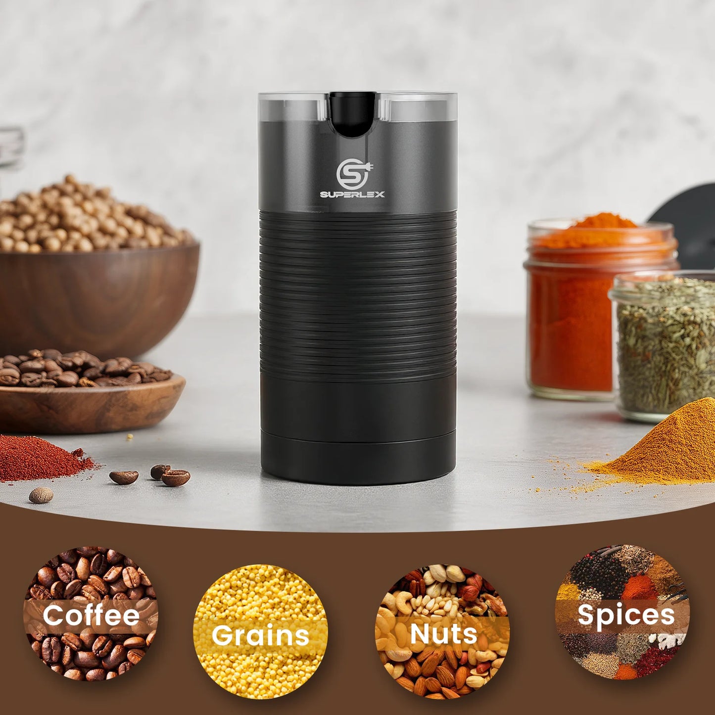 Electric Coffee Bean Grinder Machine Nut Spice Grinder 70g Red Superlex UK ✨