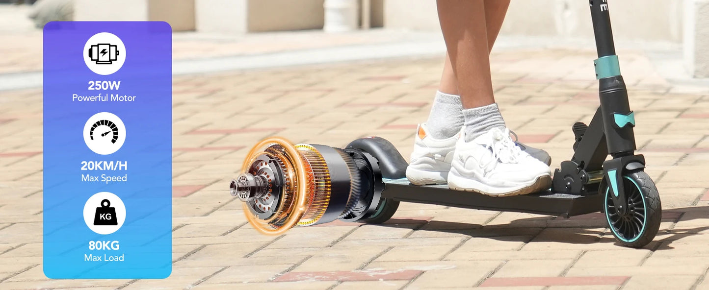 RCB R15 Foldable Electric Scooter for Kids Height adjustment, 16KM, 12.4MPH, UK✨