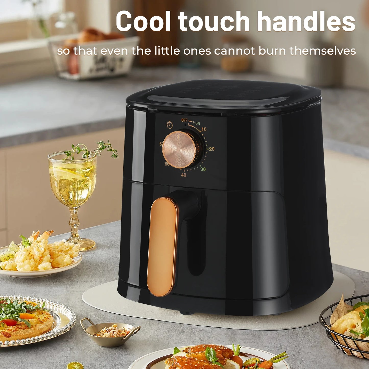 Air Fryer 5L  Touch Controls Nonstick 6 Function