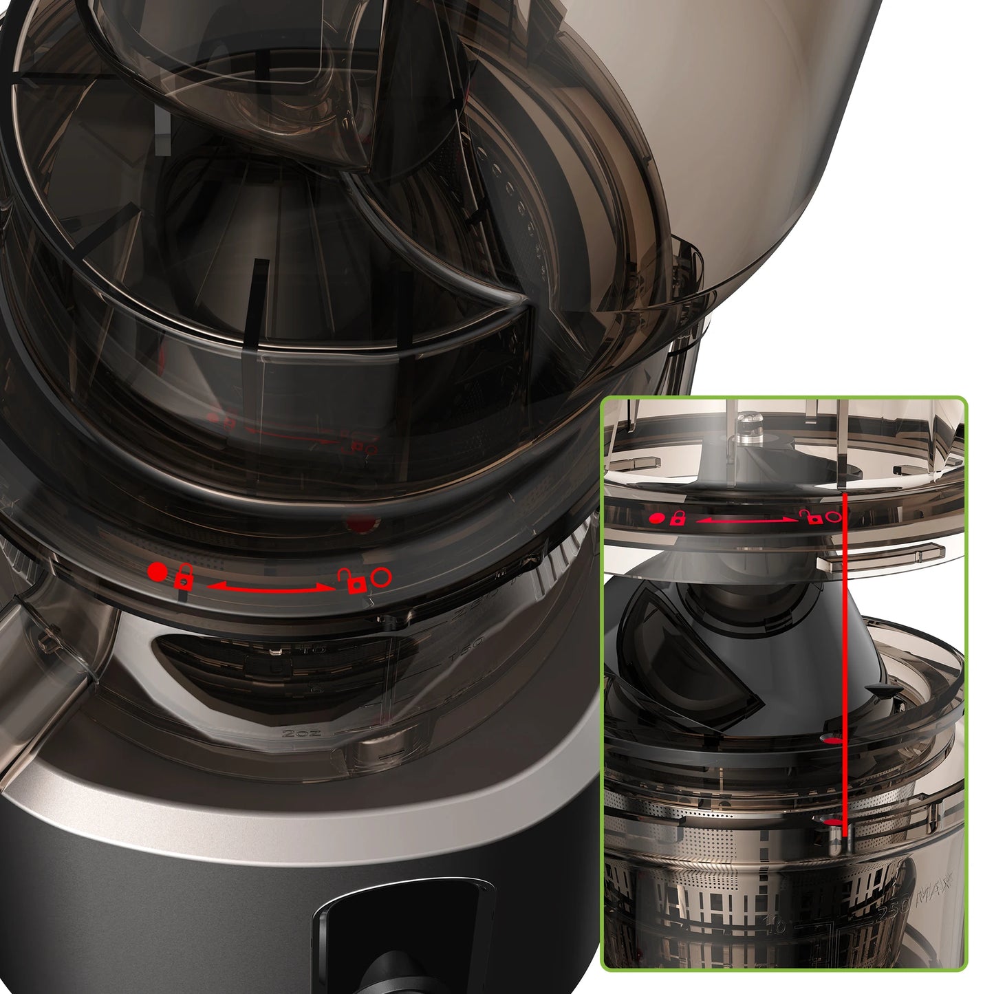 Electric Juicer Machine Juice Fruit Squeezer Slow Masticating Brush Pulp Cup UK✨