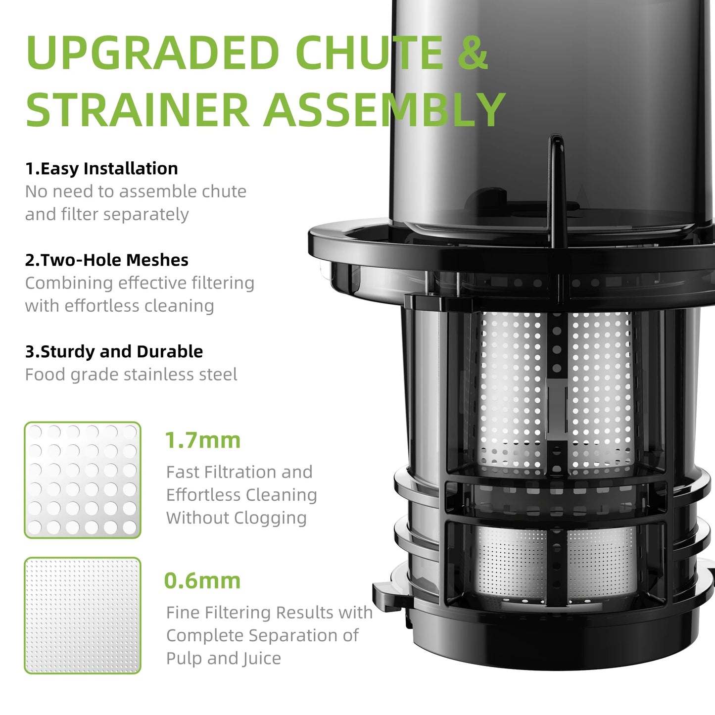 Electric Juicer Machine Juice Fruit Squeezer Slow Masticating Brush Pulp Cup UK