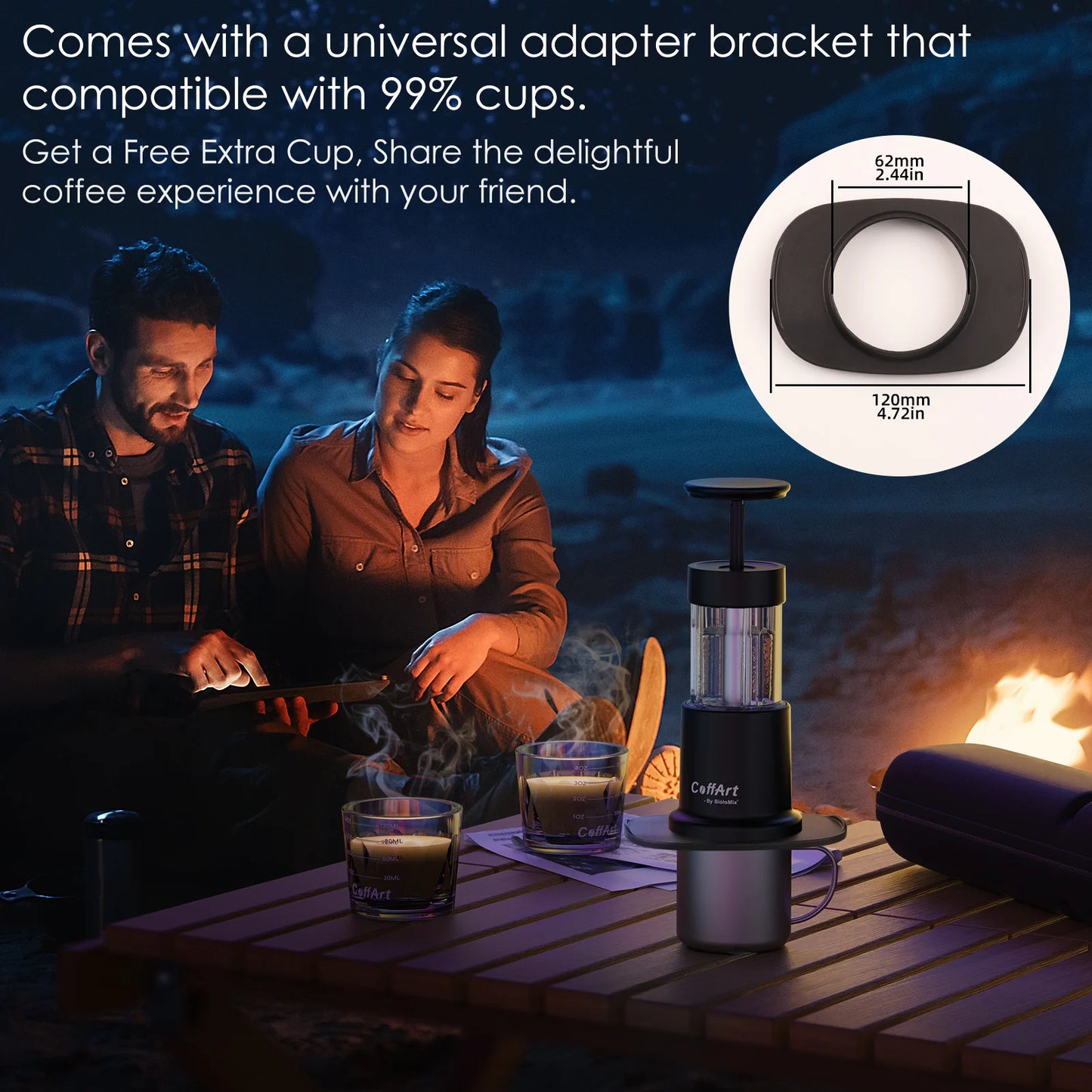 Portable Wireless Espresso Coffee Maker 3-in-1 Travel Machine for Car & Home Bag