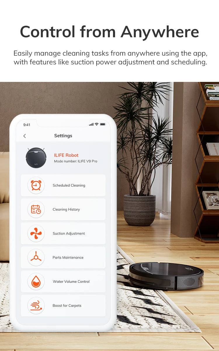 ILIFE V9 PRO 2-in-1 Robot Vacuum & Mop Self-Emptying 3000Pa Strong Suction, App✨
