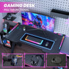Gaming Desk LED RGB Computer Table Workstation w/ Cup Holder & Headphone Hook✨✨