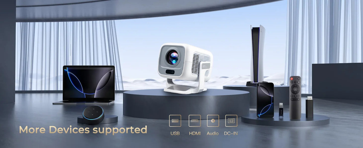 12000 Lumen Projector Smart HD LED WiFi Bluetooth HDMI Android Home Theater Gift