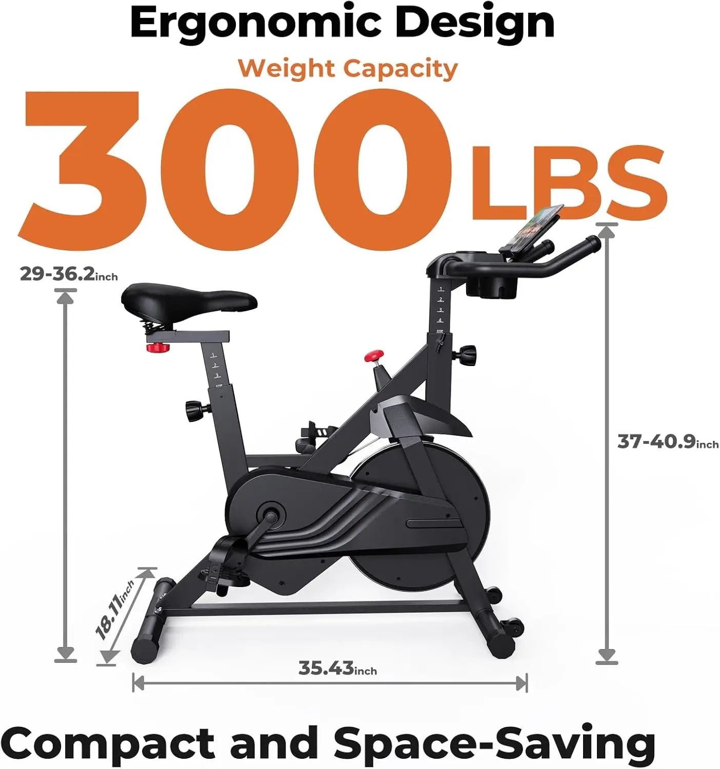 Exercise Bike Indoor Cycling Home Gym Workout Cardio Fitness LCD Monitor Black ✨
