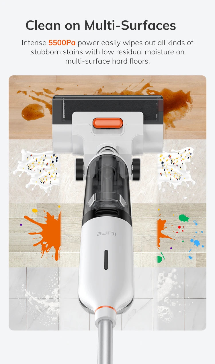 ILIFE Cordless Stick Vacuum Pet Pro Strong Battery Smart Mop Washing 5500Pa ✨✨