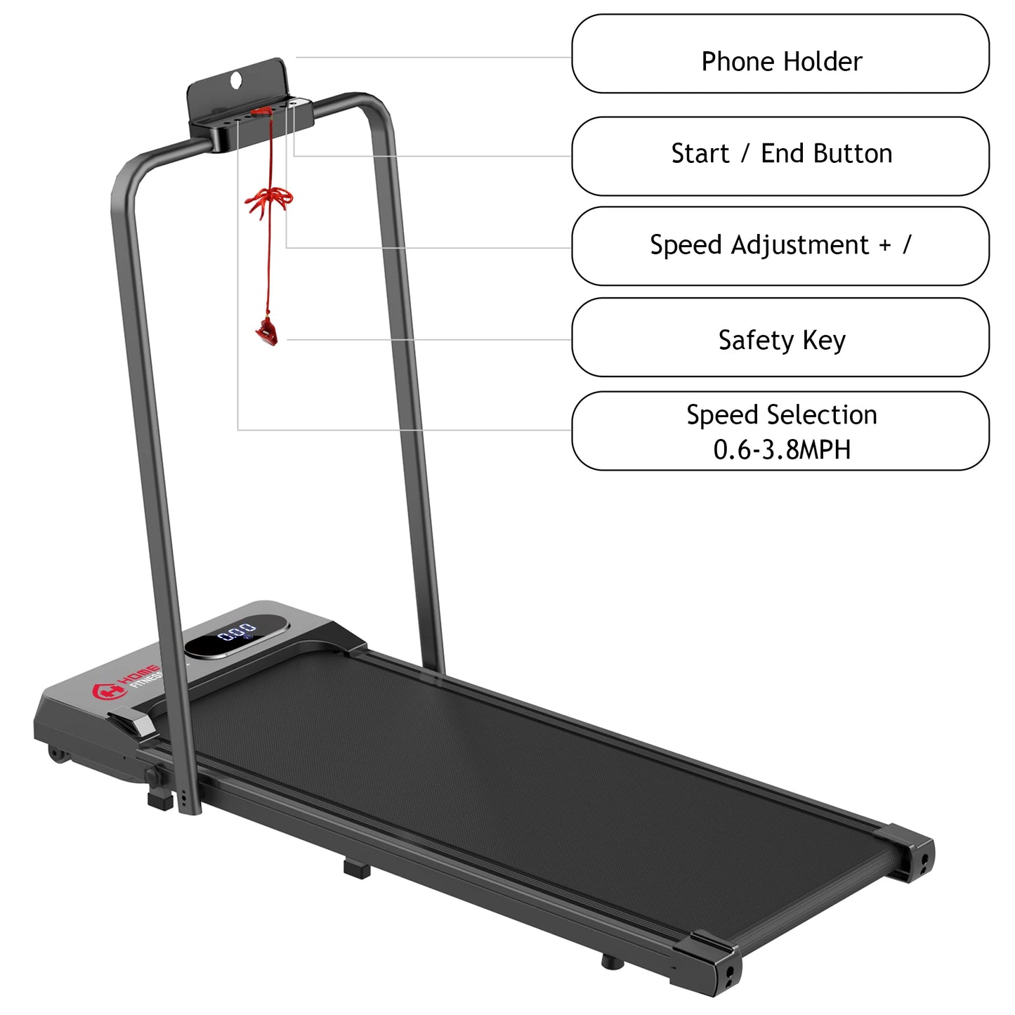 Home Treadmill Running Walking Pad Foldable Underdesk Electric Motorized Machine