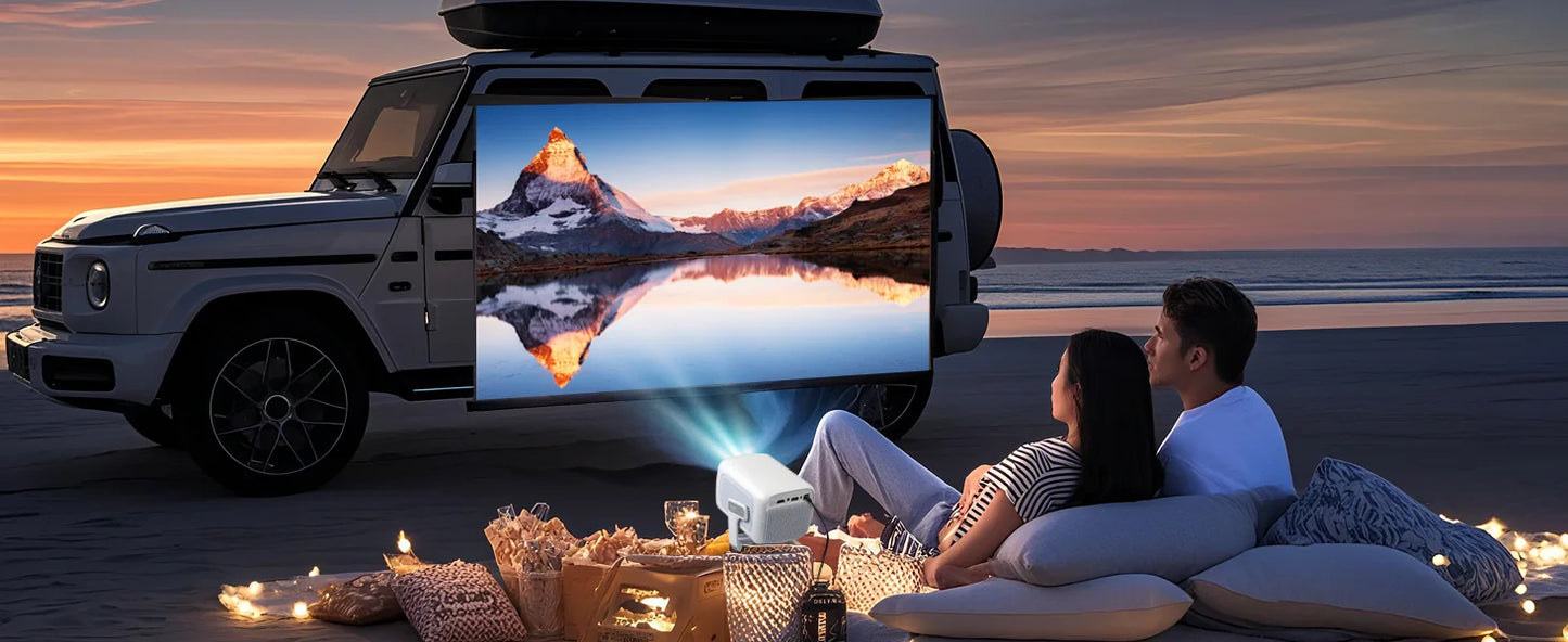 12000 Lumen Projector Smart HD LED WiFi Bluetooth HDMI Android Home Theater Gift