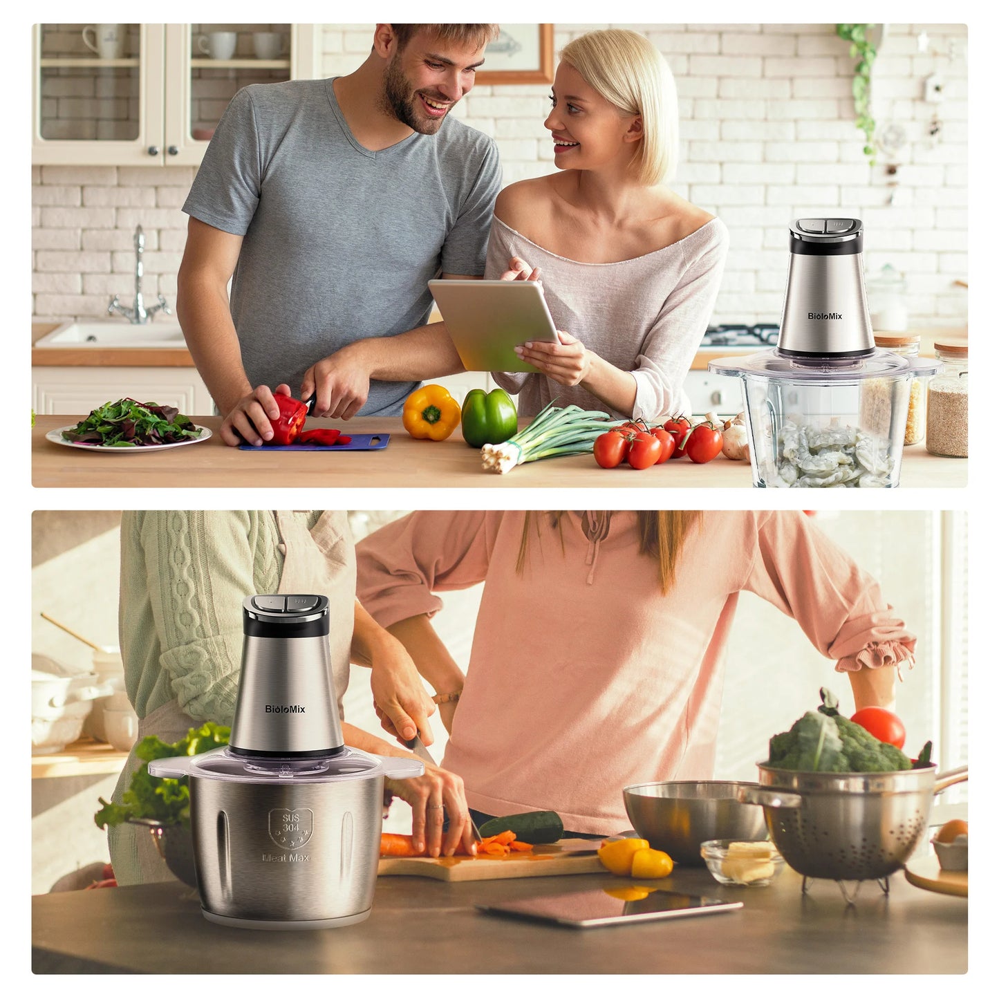 3L Food Chopper Electric Processor Blender Glass Mixer Garlic Spices Grinder ✨